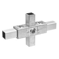 Buiskoppeling kruisstuk aluminium ⧄ 25 mm zijdeglans vierkant