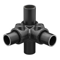Buiskoppeling hoekstuk zwart Ø 42,4 mm zijdeglans rond
