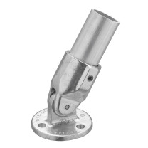 Buiskoppeling scharniervoet aluminium Ø 42 mm zijdeglans rond